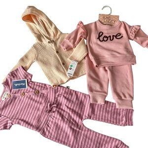 Lot of 3 baby Girl Pink Items NWT 6 months 🩷
